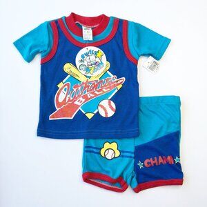 NWT Vintage Cuties By Judy Baseball Pajamas